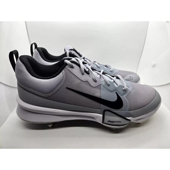 Nike Force Zoom Trout 9 Metal Baseball Cleats Mens 13 Gray White Shoe FB2907-002 - Picture 3 of 10